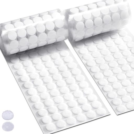 YIBOOOM面ファスナー丸型強力マジック付きテープ両面テープ付き80組セット円形の直径12mm粘着力強い両..