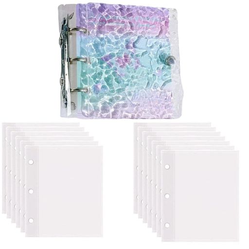 シール帳透明グラデーションカラー活頁ブックシールバインダー手帳コラージュノートアクスタファイルす..