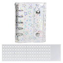 シール帳透明星柄シールバインダー女の子はがせるm5可愛いクリアシール手帳透明ルーズリーフ20枚付き詰め替え可能5穴マイクロ5シール収納推し活グッズ女の子ギフトに...