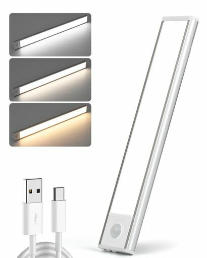 Yiliawキッチンライト30cm1500mAhLED人感センサーType-C充電式1個入室内マグネット貼り付けバーライト..
