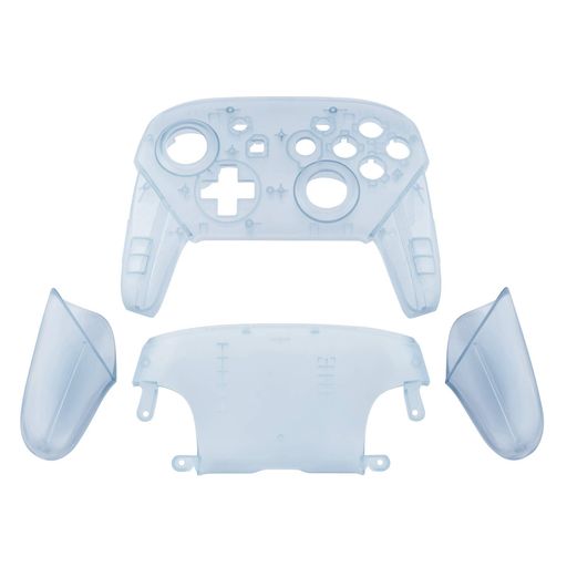 eXtremeRateswitchproコントローラーに対応用フェースプレートバックプレートハンドル、クリア素材のプロコンswitchに対応用DIY交換用グリップハウジングケースカバー【グレイシャーブルー】