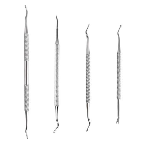 爪垢取り爪アカツメ垢爪ごみとり巻き爪フック陥入爪ツールステンレス製爪の隙間ごみ取り棒手指足指(4点..