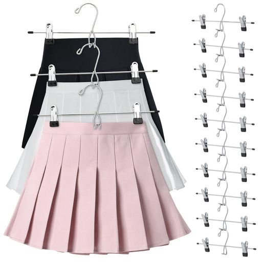 DOIOWNスカートハンガーズボンハンガーハンガー収納ステンレスかたくずれ防止すべらない省スペース連結..
