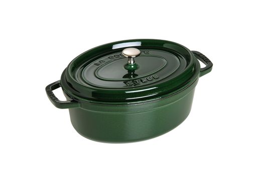 鋳物ホーロー鍋 STAUB ストウブ 「 ピコ ココット オーバル バジルグリーン 23CM 」 両手 鋳物 ホーロー 鍋 IH対応 【日本正規販売品】 LA COCOTTE OVAL 40509-646