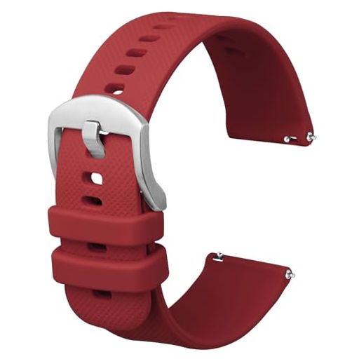 [Anbeer]時計バンド24mmクイックリリーズゴムベルトシリコン腕時計ベルト男性用女性用シルバーステンレ..