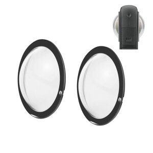 PULUZPC材料レンズガード保護カバー360OneX2アクションカメラアクセサリー用レンズキャップ360OneX2用高透過率/防水/防塵/衝突防止、360OneX2に適した1対の粘性レンズカバー