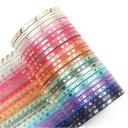 YUBBAEXマスキングテープ金箔押し3mm幅x24巻薄いですプレゼント包装、DIY工芸品、ノートの装飾に使える(虹色のブロンズ3mmx24巻)