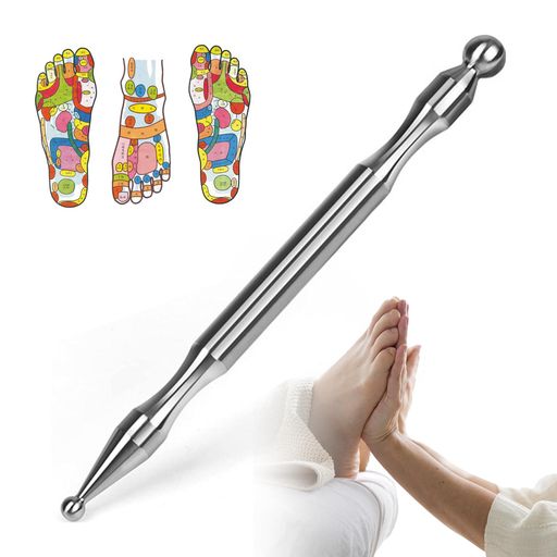 Geerowツボ押し棒マッサージ棒手、顔、経絡、足ツボ棒トリガーポイントステンレス製【指圧師推薦】(2)