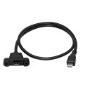 CERRXIAN パネルマウント MICRO USBオス -MICRO USBメス延長ケーブル データ送信 充電 MICRO USB M/F 50CM(2)