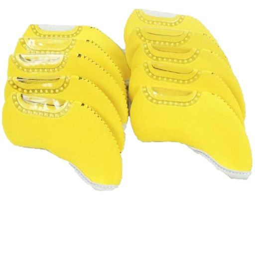 東川口商事ゴルフアイアンヘッドカバー番手見える窓付ソフト素材10個セット色々選べる(イエロー)