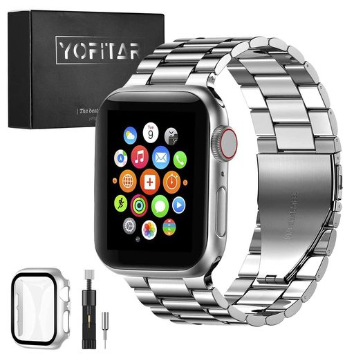 [YOFITAR] FOR APPLE WATCH バンド 保護ケース付き ステンレス製 アップルウォッチ 交換ベルト APPLE WATCH ULTRA 2/ULTRA/9/8/7/SE2/6/SE/5/4/3/2/1対応 IWATCH バンド
