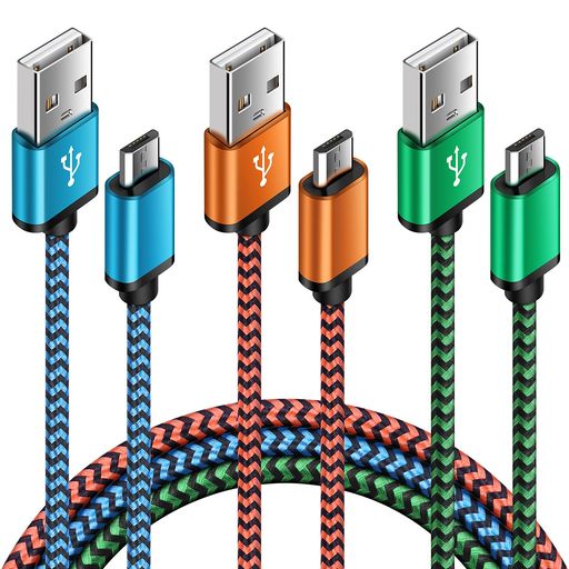 VIVIBER マイクロ USB ケーブル MICRO B ケーブル【1.8M/保証付き/3色】2.4A急速充電ケーブル PS4 充電ケーブル ANDROID充電ケーブル スマホ充電ケーブル タイプBケーブル 充電コード 高速データ転送 SHARP