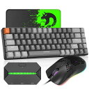 ゲーミングキーボード マウス コンバータ付き BLUETOOTH 2.4GHワイヤレス TYPE-C有線接続 メカニカルキーボード 2.4GHワイヤレスマウス ...