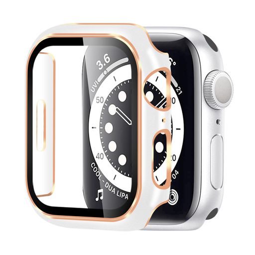 BELIYO APPLE WATCH ケース 45MM 対応 アップルウォッチ カバー 二色 一体型 メッキ加工 APPLE WATCH カバー 全面保護 二重構造 アップルウォッチ ケース PC素材 日本旭硝子材 キズ防止 軽量 強化ガラス APPLE