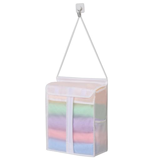 アストロタオル収納ケースホワイト半透明タオルストッカー壁掛け吊り下げフェイスタオル入れ保管ケース..