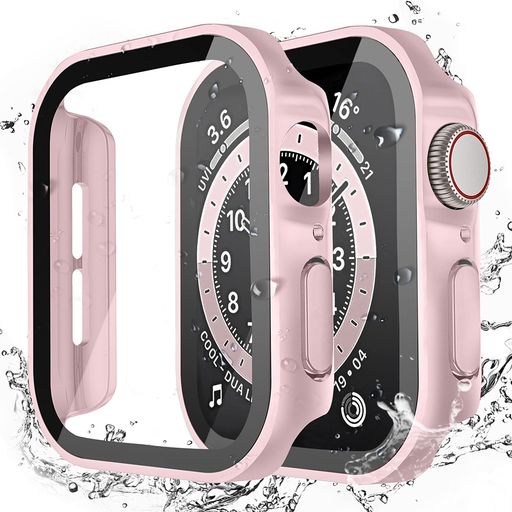 LISAMER 対応 APPLE WATCH ケース SERIES 9/8/SE/7/6/5/4 40MM アップルウォッチ用 ケース 防水 一体型 新デザイン 3D直角エッジ 超薄型 PC+ガラス素材 高透過率 対応 APPLE WATCH カバー