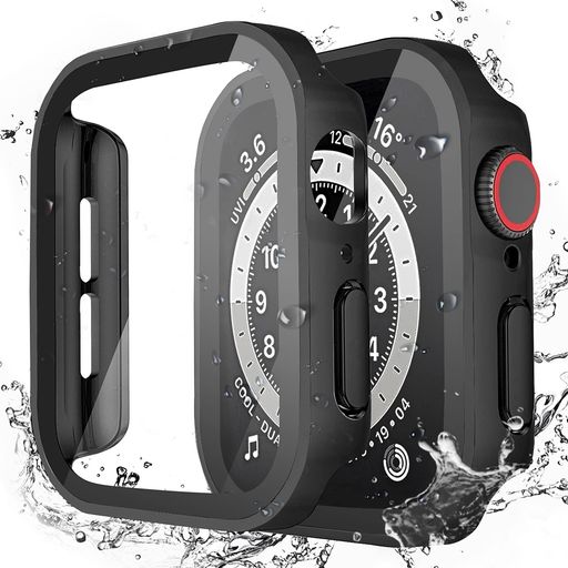 LISAMER 対応 APPLE WATCH ケース SERIES 9/8/SE/7/6/5/4 44MM アップルウォッチ用 ケース 防水 一体型 新デザイン 3D直角エッジ 超薄型 PC+ガラス素材 高透過率 対応 APPLE WATCH カバー
