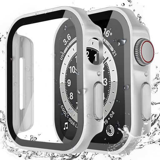 LISAMER 対応 APPLE WATCH ケース SERIES 9/8/SE/7/6/5/4 45MM アップルウォッチ用 ケース 防水 一体型 新デザイン 3D直角エッジ 超薄型 PC+ガラス素材 高透過率 対応 APPLE WATCH カバー