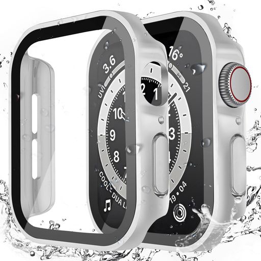 LISAMER 対応 APPLE WATCH ケース SERIES 9/8/SE/7/6/5/4 44MM アップルウォッチ用 ケース 防水 一体型 新デザイン 3D直角エッジ 超薄型 PC+ガラス素材 高透過率 対応 APPLE WATCH カバー