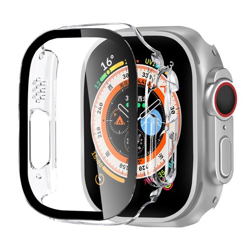 BELIYO APPLE WATCH ケース 49MM 対応 アップルウォッチ カバー 一体型 APPLE WATCH カバー 全面保護 二重構造 アップルウォッチ ケース PC素材 日本旭硝子材 キズ防止 軽量 強化ガラス APPLE WATCH