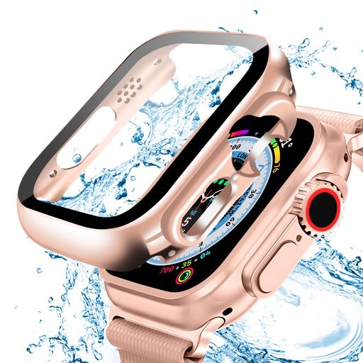 【2枚】ANYOI 対応 APPLE WATCH ケース 49MM 防水ケース 3D直角エッジデザイン メッキ加工 アップルウォッチ カバー ガラスフィルム 一体型 アップルウォッチ ケース 耐衝撃 APPLE WATCH カバー 全面保護 高透過率