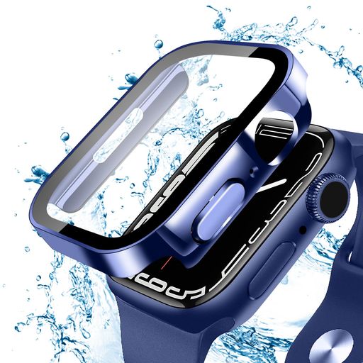 【2枚】ANYOI 対応 APPLE WATCH ケース 45MM 防水ケース 3D直角エッジデザイン メッキ加工 アップルウォッチ カバー ガラスフィルム 一体型 アップルウォッチ ケース 耐衝撃 APPLE WATCH カバー 全面保護 高透過率