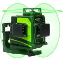 HUEPAR 3X360° レーザー墨出し器 グリーン 緑色 レーザー クロスライン 大矩 フルライン照射モデル 自動補正 2電源方式 USB充電可能 受光器対...