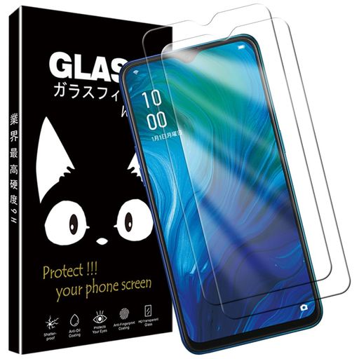 OPPORenoAフィルム【2枚セット】ガラスフィルム2枚RenoA用の強化ガラス硬度9H厚さ0.26旭硝子製素材保護フィルムOPPORenoA保護フィルムrenoaキズ防止飛散防止気泡防止反射防止汚れに強い