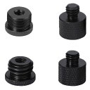 マイクスタンドアダプター(4個入り)(黒)5/8メスから3/8オスねじと1/4メスから5/8オスアダプターセット変換ネジアダプター固定ネジアダプターアルミニウム...