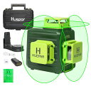 HUEPAR 3X360° レーザー墨出し器 グリーン 緑色 レーザー クロスライン 大矩 フルライン照射モデル 自動補正 2電源方式 TYPE-C充電可能 受光器対応 B03CG