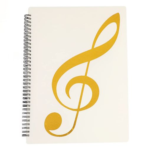 YFFSFDC楽譜ファイルA4サイズリング式楽譜入れ収納ホルダークリアファイル直接書き込めるデザインホワイト(20ページ40枚)
