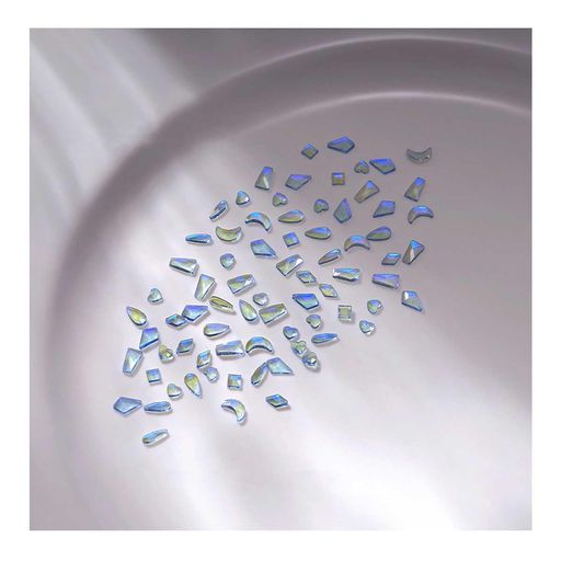 ネイルラインストーン100個セットラインストーンネイル用平底異形輝くそして透明なオーロラブルーキラ..