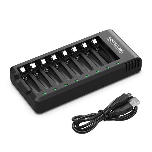 POWEROWL急速充電器単3・単4形8本同時充電可能ニッケル水素/ニカド充電池に対応電池寿命を効果的に向上させる定電流定電圧充電黒 POWEROWL急速充電器単3・単4形8本同時充電可能ニッケル水素/ニカド充電池に対応電池寿命を効果的に向上させる定電流定電圧充電黒