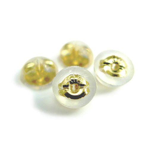 ピアスキャッチK18(18金)ダブルロック・2ペア(4コ)セットシリコン日本製ポスト径0.65mm~0.8mm対応madeinJAPAN