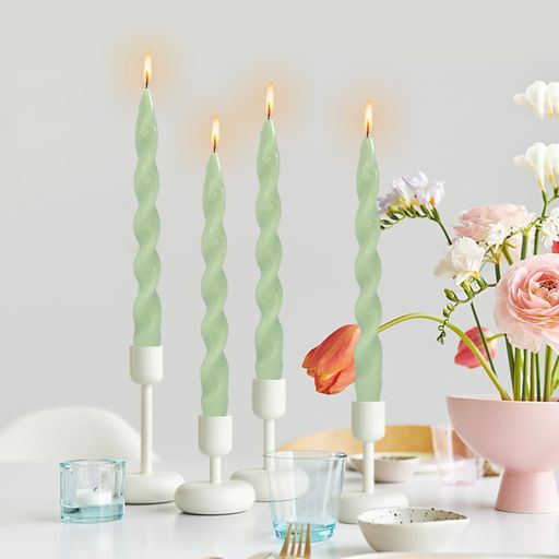 10inchテーパーキャンドル4個入りスパイラルキャンドルろうそくロウソクウェディング/クリスマス/小屋/..