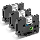 AIRMALL 互換 ピータッチ テープ 12MM TZEテープ TZE-231 ブラザーラミネートテープ と互換性のある ぴーたっちテープ 白地黒文字 3個 ...