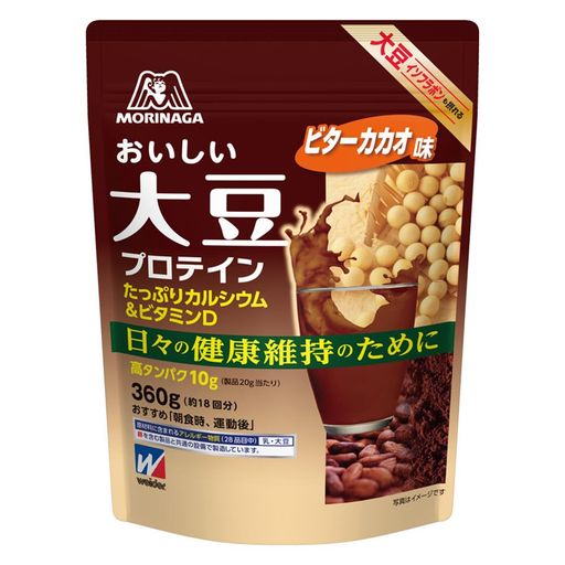 morinaga森永製菓おいしい大豆プロテインビターカカオ味360g(約18回分)ウイダーソイプロテインカルシウ..