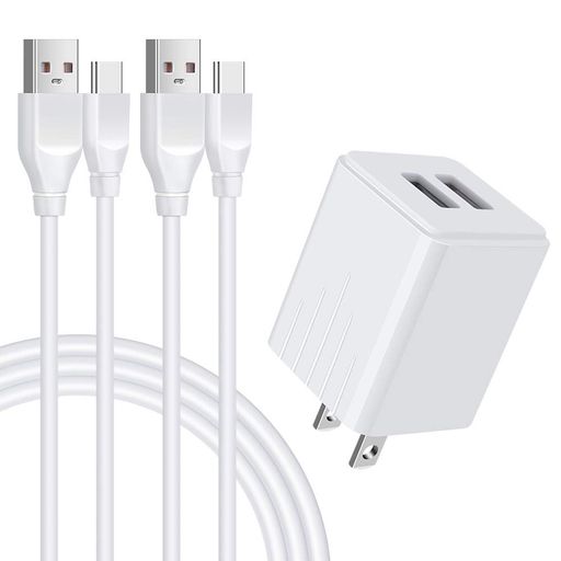 ANNIBERアンドロイド充電器*1個+TYPEC充電ケーブル*2本(1.8M+0.9M)2ポートUSB充電器2.1A/PSE認証済みANDRIODスマホ充電ACアダプタタイプC急速充電ケーブルUSB電源アダプタースマホ充電コード