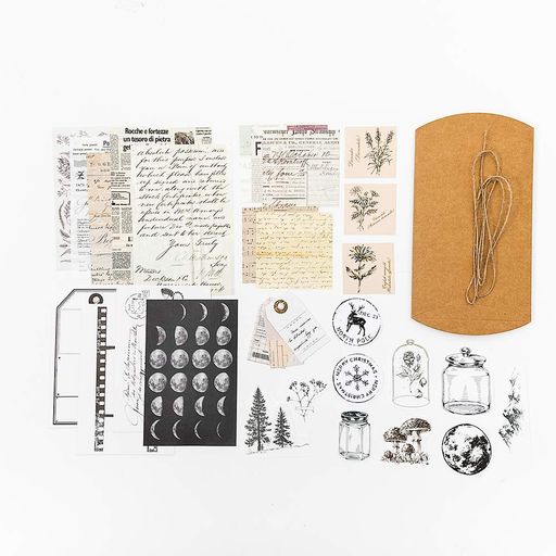 AlidecoシールフレークヴィンテージスクラップブッキングDIYステッカーパック、装飾アンティークレトロナチュラルコレクション、メモ用紙手帳素材日記ジャーナル装飾用品和紙クラフト…