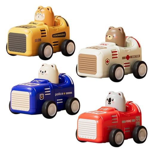 車おもちゃ動く車赤ちゃんおもちゃ四つの動物レーシングカー知育玩具ミニカープレス&ゴー男の子女の子..