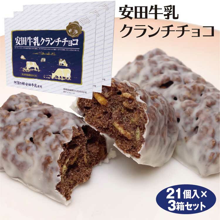 新潟 お土産 安田牛乳チョコクランチ 21個×3箱 新潟みやげ おみやげ ヤスダ クランチチョコ チョコレート 夢えちご