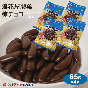 メール便 新潟 お土産 浪花屋製菓 柿チョコ65g×4袋 新潟みやげ おみやげ 名物 柿の種 チョコ コーティング