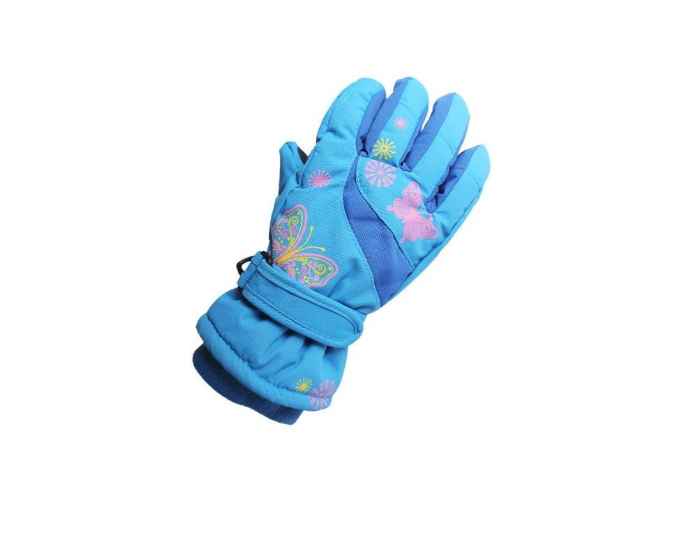 保温防風防寒子供用グローブウインタースポーツ(ブルー/)