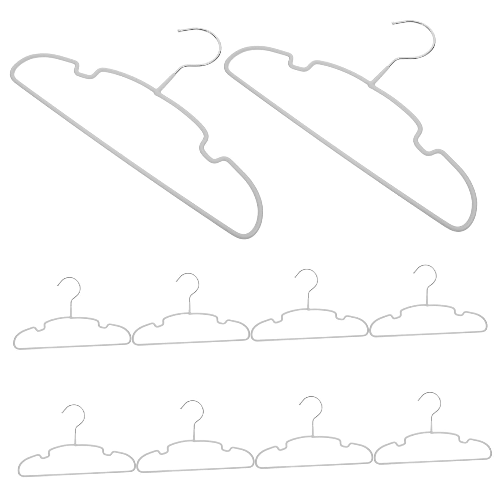 10個子供用ハンガー 滑り止めコーティング付き 衣類整理に コンパ