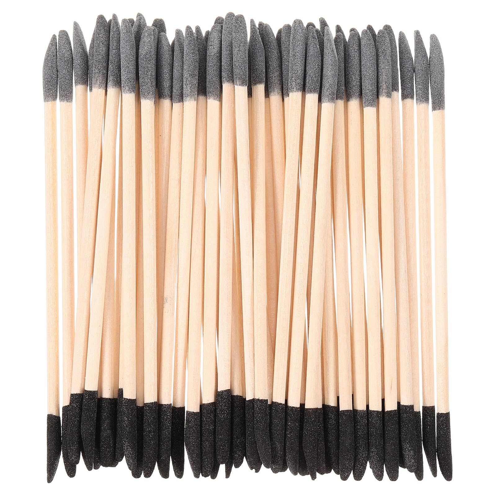 60個木製ダブルエンドネイルスティック サロン 自宅用キューティクルプッシャーツール 耐久性のある木..