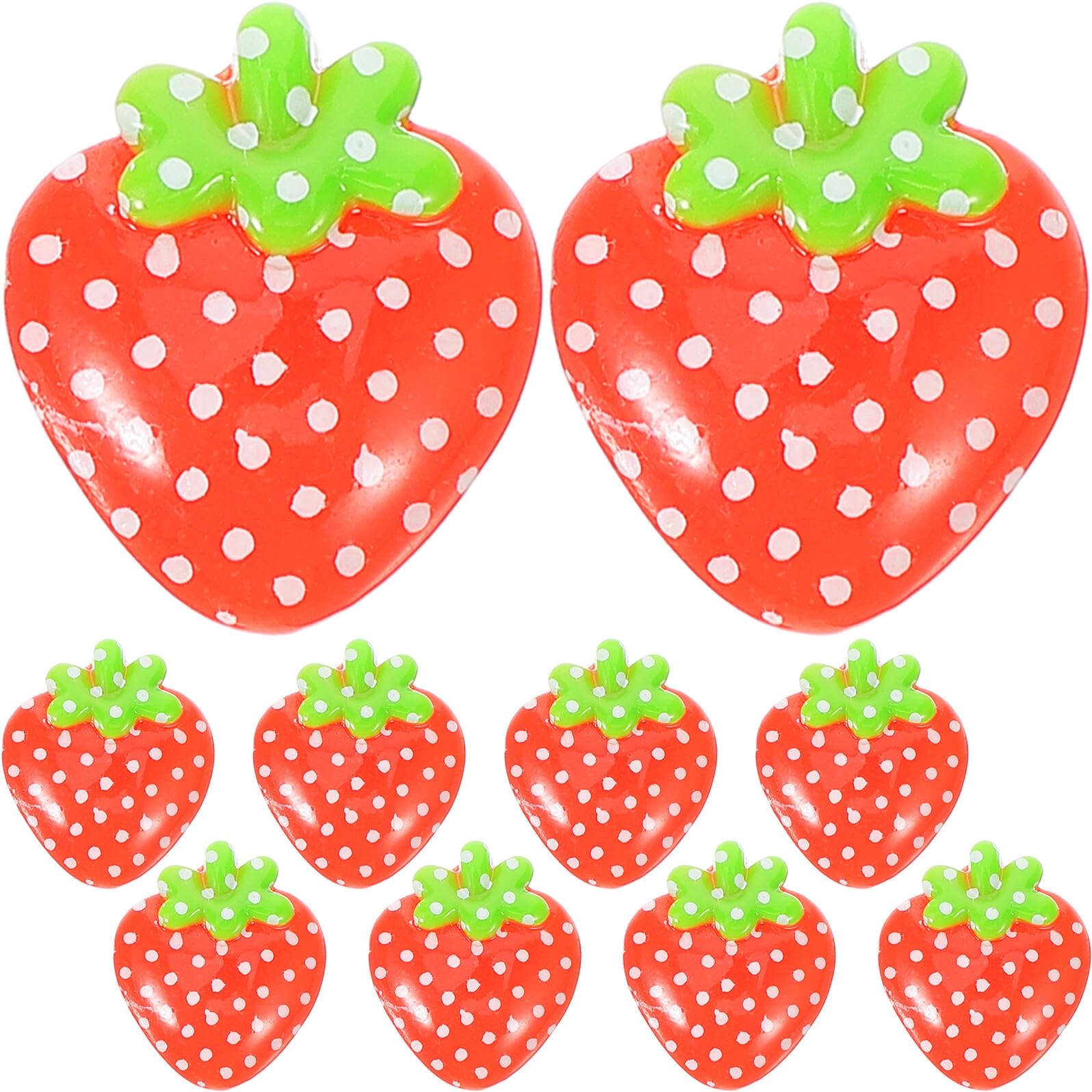 30個 樹脂製イチゴチャーム 手作り素材 スマホケース髪飾り用アクセサリー ハンドクラフト向け繊細デザイン ポイント装飾に