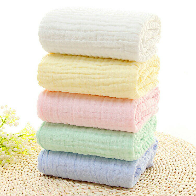 ベビーバスタオル ガーゼ バスタオル綿90％ 6重ガーゼ 高密度 吸水速乾　6重ガーゼ 赤ちゃん 沐浴 おす..