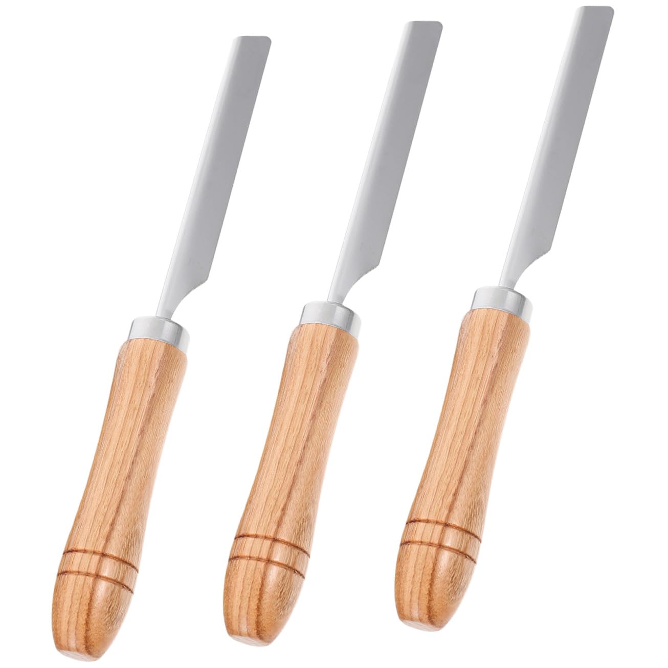 3個 ステンレス製刮毛刀ホルダー 木製ハンドル付き 豚毛鶏毛用 替刃収納可能 手動脱毛ブレードラック 家用キッチンツール