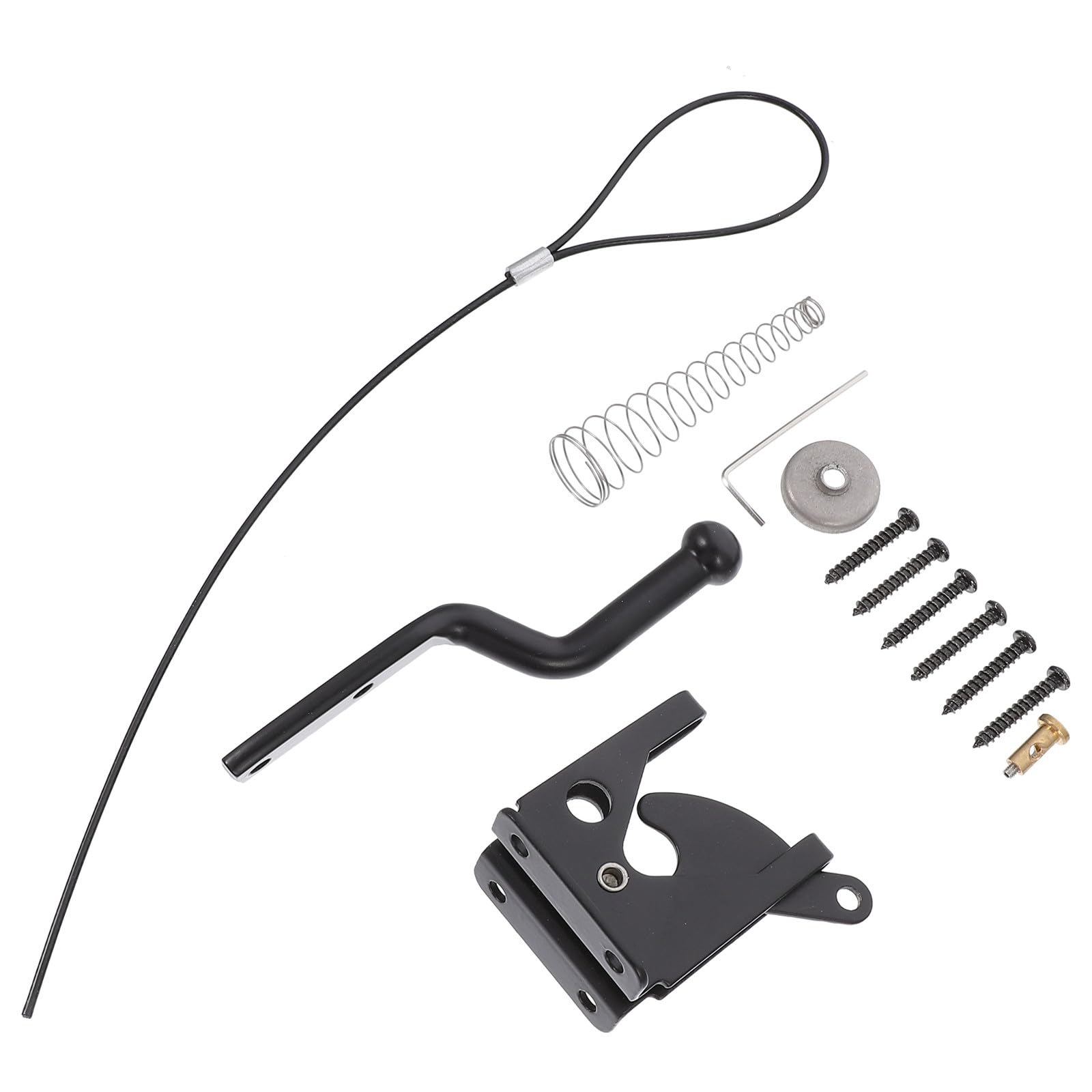 フェンス用重厚スライドボルトゲートラッチ 耐久性アイアン製 自動重力レバー式 ウッドフェンス門扉用 ..