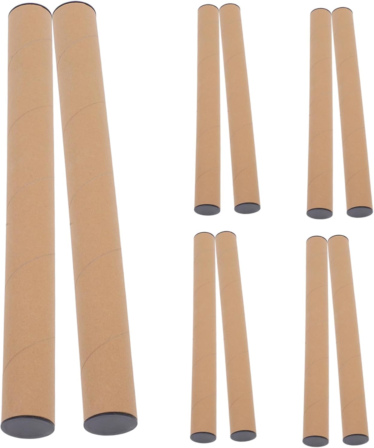 10個 メール便の紙管 ポスターチューブポスター 包装チューブポスター 収納ボックス アームレスト 書類チューブ キャ 付きクラフト郵便チューブ 紙筒 プラスチック (50.005.005.00) [並行輸入品]